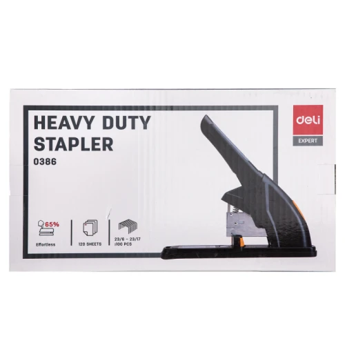 Степлер до 120 листов DELI металл, №23/6-23/17, черный
