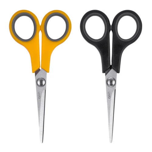 Ножницы DELI 140 мм, прорезиненные ручки, ассорти