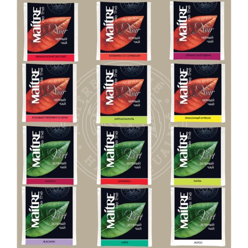 Чай MAITRE "Цветы" ассорти 12 вкусов, 60 пакетиков
