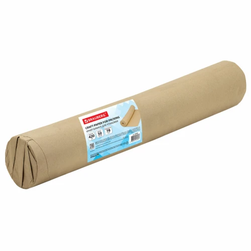 Крафт-бумага BRAUBERG плотность 78 г/м2, 420 мм*50 м в рулоне