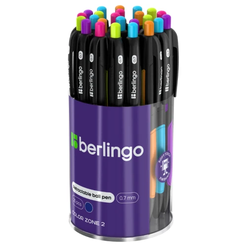 Ручка шариковая автоматическая Berlingo "Color Zone 2" 0.7 мм, синяя