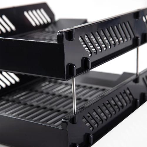 Лоток горизонтальный DELI 2 отделения, черный