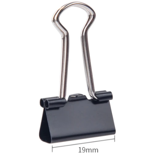 Зажим для бумаг DELI 19 мм, чёрные, 12 шт.