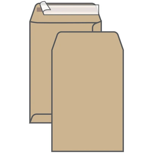 Конверт UltraPac В4, 250*353 мм, 90 г/м2, крафт, отрывная лента, коричневый