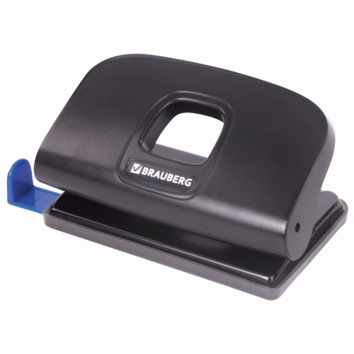 Дырокол до 10 листов BRAUBERG "Extra", пластиковый корпус, черный