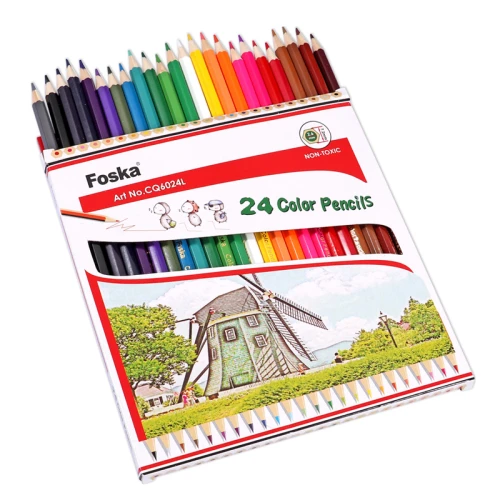 Карандаши цветные Foska шестигранные, 24 цвета
