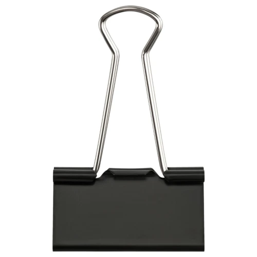 Зажим для бумаг OfficeSpace 15 мм, чёрные, 12 шт.