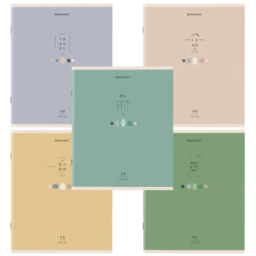 Тетрадь BRAUBERG "Natural" А5, в клетку, 48 листов, ассорти