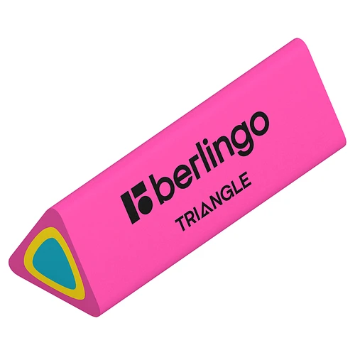 Ластик Berlingo "Triangle" треугольный, 44*15*15 мм, ассорти