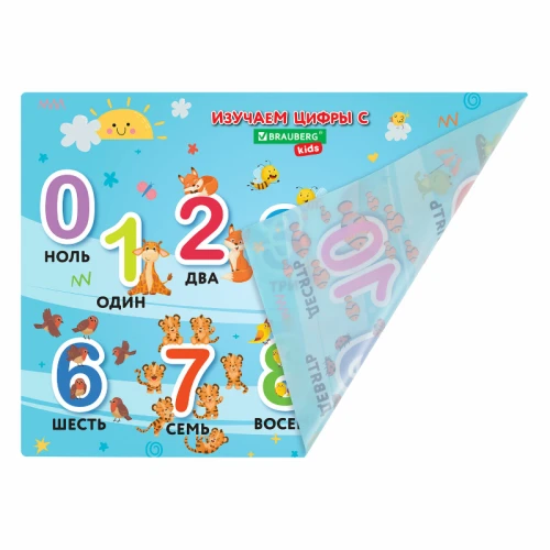 Настольное покрытие BRAUBERG KIDS "Numbers" 50*35 см, голубой