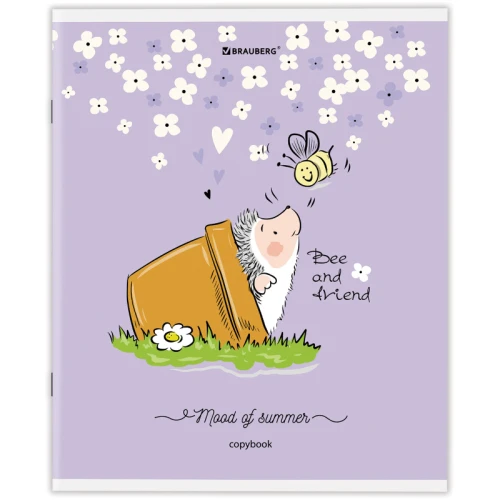 Тетрадь BRAUBERG "Приключения Ёжика" А5, в клетку, 48 листов, ассорти