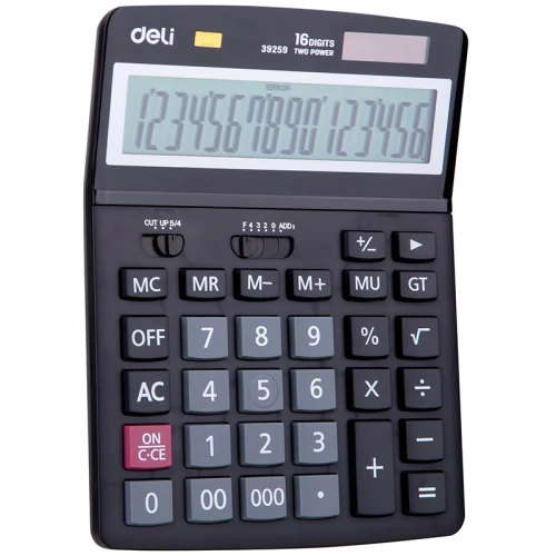 Калькулятор настольный DELI 39259, 16 разрядов, черный