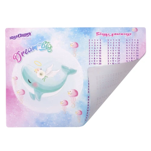 Настольное покрытие ЮНЛАНДИЯ "Whale" А3+, пластик, 46x33 см