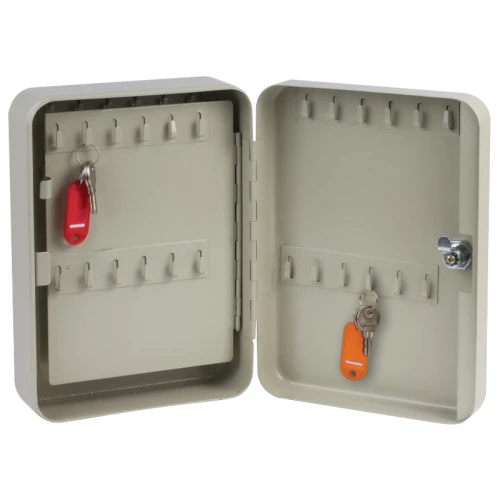 Ключница BRAUBERG на 48 ключей, 250*180*80 мм, ключевой замок, серый