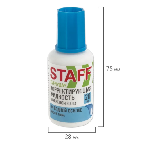 Корректирующая жидкость STAFF "EVERYDAY" на водной основе, 20 мл