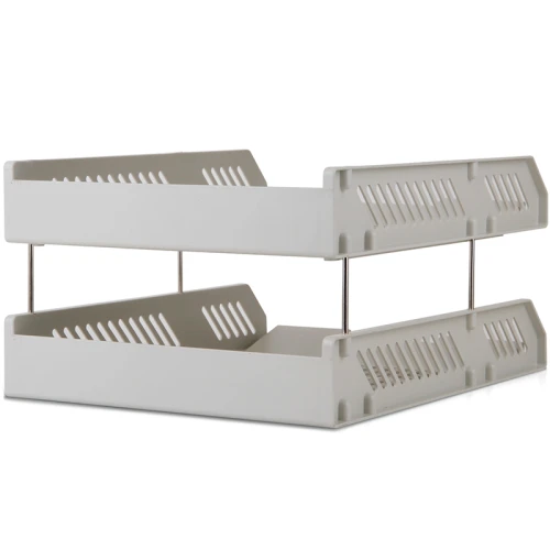 Лоток горизонтальный DELI 2 отделения, серый