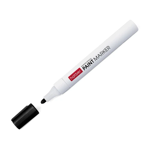 Маркер-краска Hatber круглый наконечник, корпус металл, 2 мм, черный