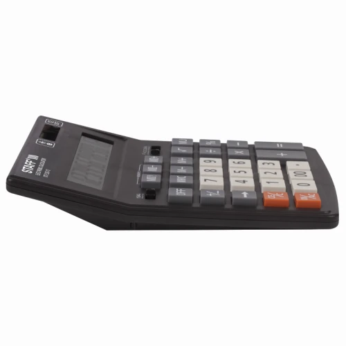 Калькулятор настольный STAFF PLUS STF-333, 12 разрядов, черно-серый