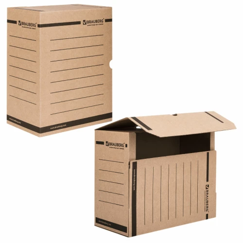 Папка архивная BRAUBERG А4, с клапаном, 150 мм, бурый, до 1400 листов