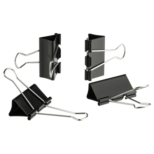 Зажим для бумаг OfficeSpace 15 мм, чёрные, 12 шт.