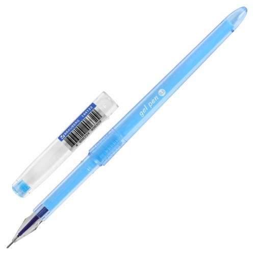 Ручка гелевая BRAUBERG "PASTEL" 0.5 мм, корпус ассорти, синяя