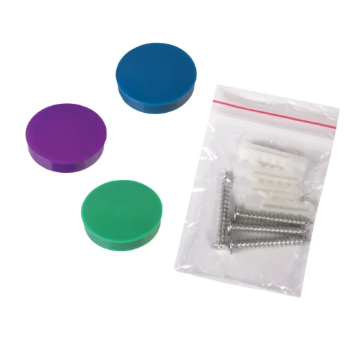 Доска стеклянная BRAUBERG 45*45 см, магнитно-маркерная, 3 магнита, красная