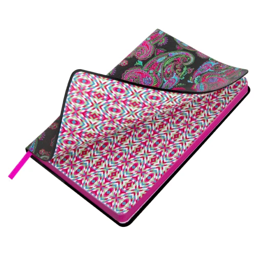 Ежедневник недатированный BRAUBERG "VISTA. Paistley" А5, эко-кожа, гибкий, 136 л.