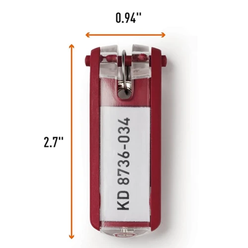 Брелоки для ключей DURABLE пластик 68 мм, красные, 6 шт.
