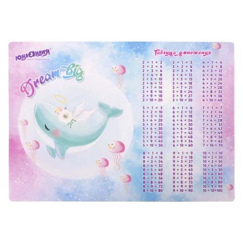 Настольное покрытие ЮНЛАНДИЯ "Whale" А3+, пластик, 46x33 см