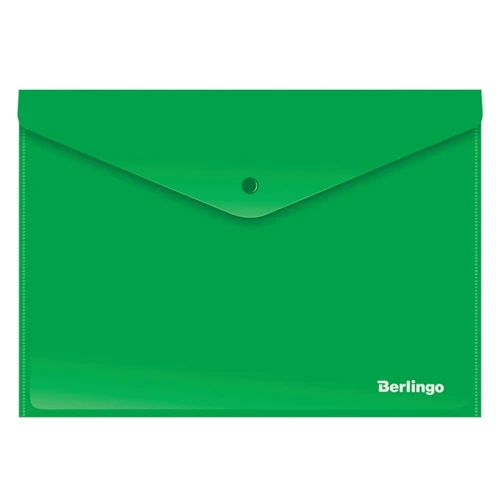 Папка-конверт на кнопке Berlingo А4, 180 мкм, зеленая