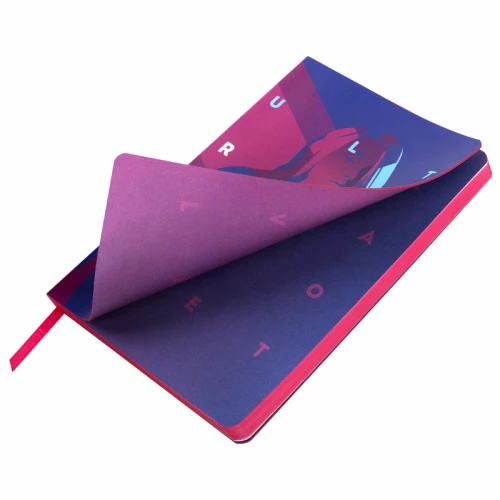 Ежедневник недатированный BRAUBERG "VISTA. Ultraviolet" А5, эко-кожа, гибкий, 136 л.