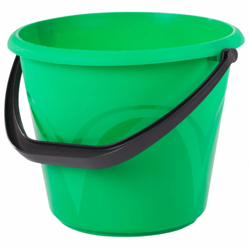 Ведро пищевое LAIMA пластик, с глянцевым узором, мерная шкала, зеленый, 6 л
