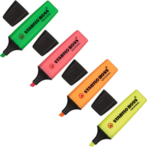 Набор текстовыделителей STABILO "Boss Original" 2-5 мм, ассорти, 4 цвета