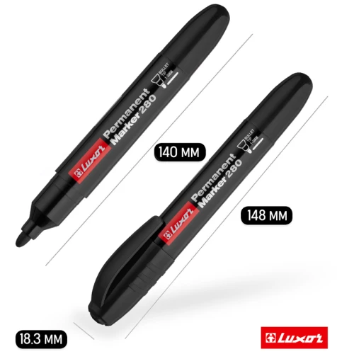 Маркер перманентный LUXOR "280" пулевидный, 1-3 мм, черный