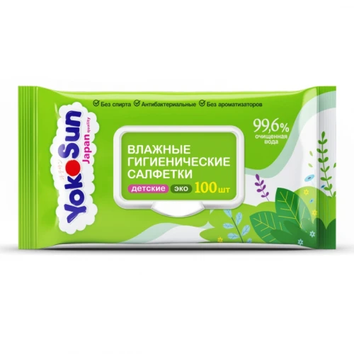 Салфетки влажные YokoSun "Eco" детские, 100 листов