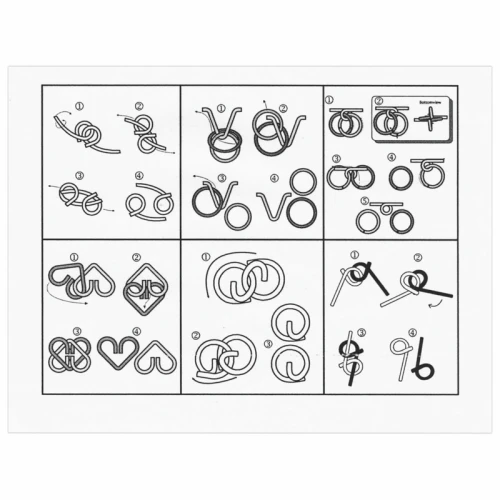Головоломки металлические ЗОЛОТАЯ СКАЗКА уровень сложности "Новичок" 6 шт.
