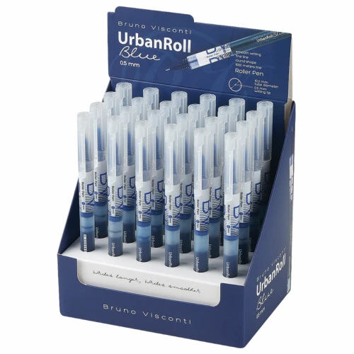 Ручка-роллер BRUNO VISCONTI "UrbanRoll" 0.5 мм, прозрачный корпус, синяя