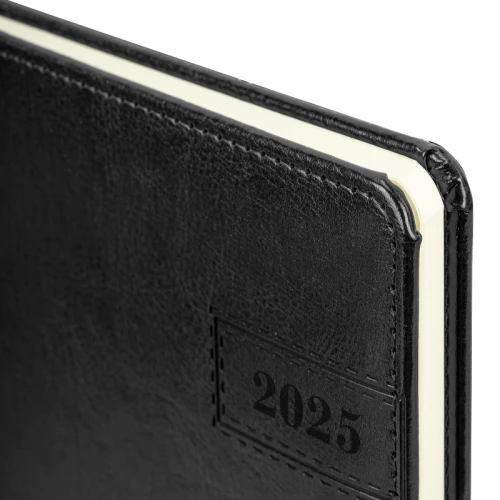 Еженедельник датированный 2025 г. BRAUBERG "Imperial" А5, кожзам, 64 л., черный