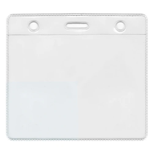 Бейдж горизонтальный Bindermax 75*95 мм, без зажима, прозрачный