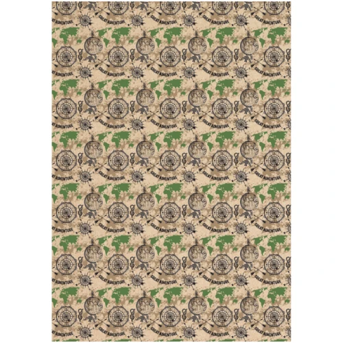 Упаковочная бумага крафт MESHU "Мужская территория" 70 г/м2, 70*100 см, 5 дизайнов