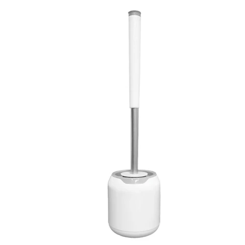 Ершик для унитаза LAIMA "ROUND TYPE" с креплением и пинцетом, серо-белый