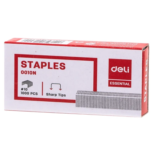 Скобы для степлера DELI №10, оцинкованное, 1000 шт.