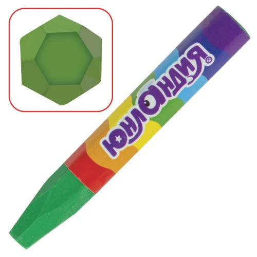 Мелки восковые ЮНЛАНДИЯ утолщенные, масляная основа, 6 цветов