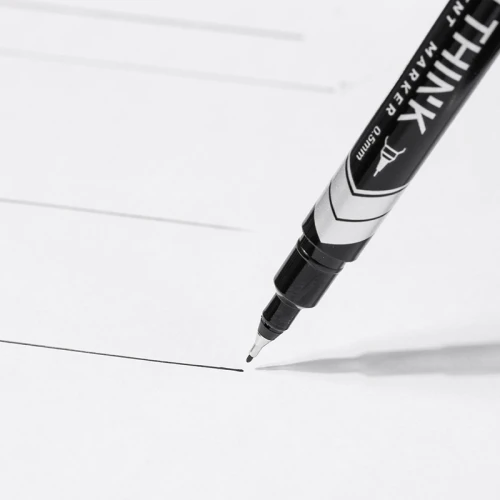 Маркер перманентный для CD/DVD DELI "Think" двухстороний, 0,5-1 мм, черный