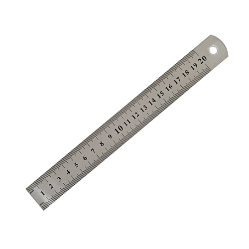 Линейка Basy 20 см, металл, серебристый