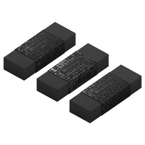 Ластик Berlingo "DoubleBlack" прямоугольный, 50*18*10 мм, черный