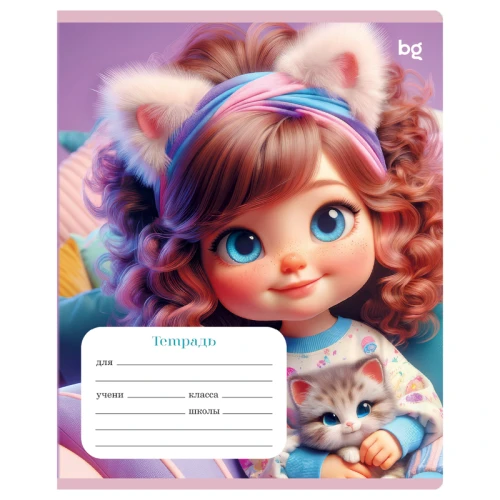 Тетрадь BG "Маленькие девочки" А5, в клетку, 12 листов