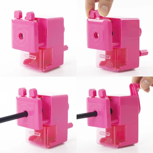 Точилка механическая ПИФАГОР 1 отверстие, корпус розовый