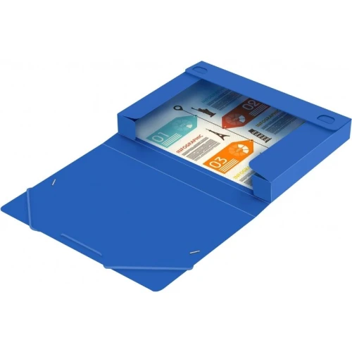 Папка на резинке БЮРОКРАТ А4, 500 мкм, синяя