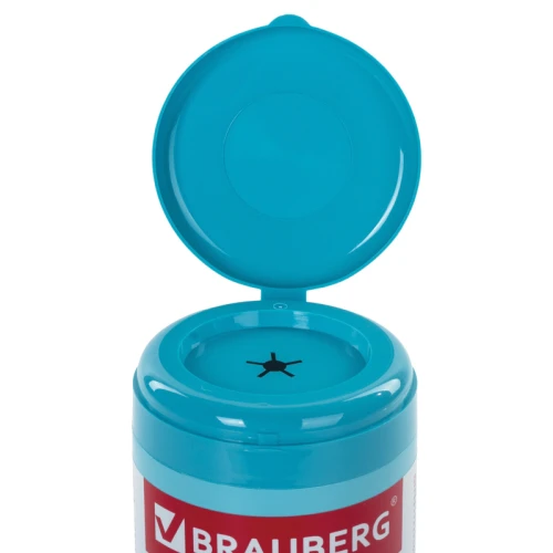 Салфетки чистящие влажные BRAUBERG антибактериальные, 100 шт в тубе